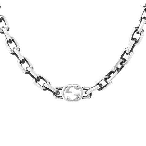 chain necklaces gucci|Gucci silver and onyx necklace.